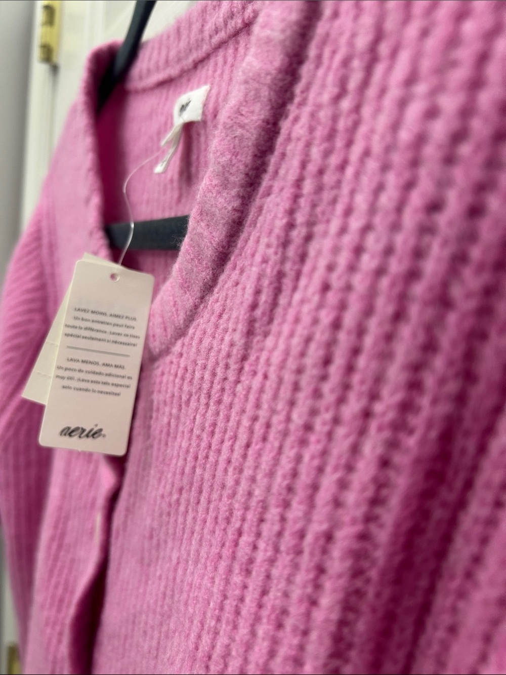 aerie Button-Front Ribbed Cardigan - Picture 6 of 6